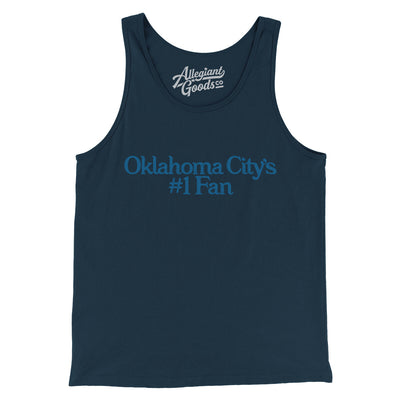 Oklahoma City's Number 1 Fan Men/Unisex Tank Top-Navy-Allegiant Goods Co. Vintage Sports Apparel