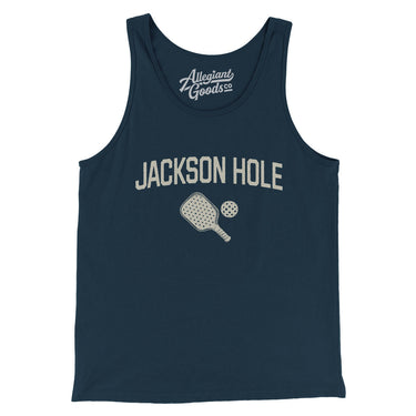 Jackson Hole Pickleball Men/Unisex Tank Top-Navy-Allegiant Goods Co. Vintage Sports Apparel