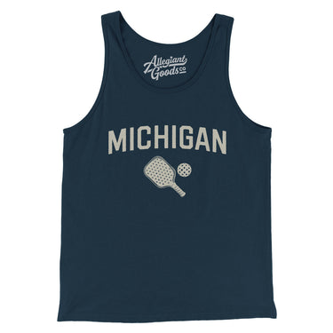 Michigan Pickleball Men/Unisex Tank Top-Navy-Allegiant Goods Co. Vintage Sports Apparel