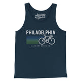 Philadelphia Cycling Men/Unisex Tank Top-Navy-Allegiant Goods Co. Vintage Sports Apparel