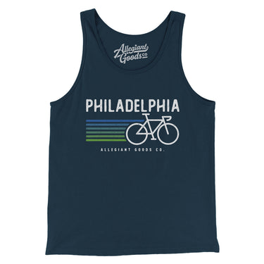 Philadelphia Cycling Men/Unisex Tank Top-Navy-Allegiant Goods Co. Vintage Sports Apparel