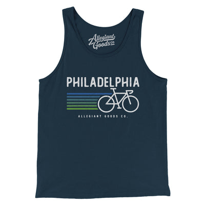 Philadelphia Cycling Men/Unisex Tank Top-Navy-Allegiant Goods Co. Vintage Sports Apparel
