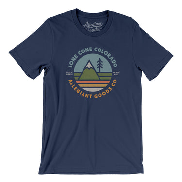 Lone Cone Colorado Retro Badge Men/Unisex T-Shirt-Navy-Allegiant Goods Co. Vintage Sports Apparel