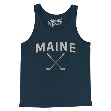 Maine Golf Men/Unisex Tank Top-Navy-Allegiant Goods Co. Vintage Sports Apparel