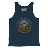 Payson Arizona Retro Badge Men/Unisex Tank Top-Navy-Allegiant Goods Co. Vintage Sports Apparel