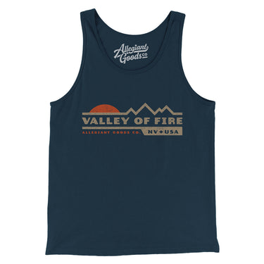 Valley Of Fire Sunset Men/Unisex Tank Top-Navy-Allegiant Goods Co. Vintage Sports Apparel