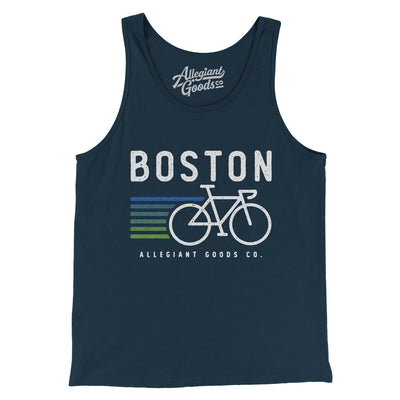 Boston Cycling Men/Unisex Tank Top-Navy-Allegiant Goods Co. Vintage Sports Apparel