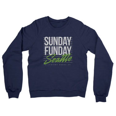 Sunday Funday Seattle Midweight French Terry Crewneck Sweatshirt-Allegiant Goods Co. Vintage Sports Apparel