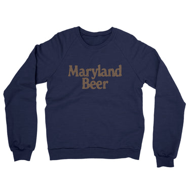 Maryland Beer Midweight French Terry Crewneck Sweatshirt-Navy-Allegiant Goods Co. Vintage Sports Apparel
