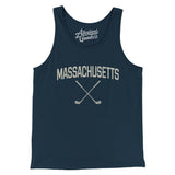 Massachusetts Golf Men/Unisex Tank Top-Navy-Allegiant Goods Co. Vintage Sports Apparel