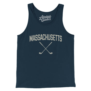 Massachusetts Golf Men/Unisex Tank Top-Navy-Allegiant Goods Co. Vintage Sports Apparel