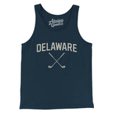 Delaware Golf Men/Unisex Tank Top-Navy-Allegiant Goods Co. Vintage Sports Apparel