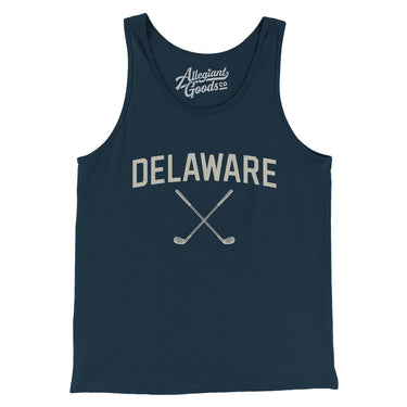 Delaware Golf Men/Unisex Tank Top-Navy-Allegiant Goods Co. Vintage Sports Apparel
