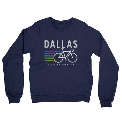 Dallas Cycling Midweight French Terry Crewneck Sweatshirt-Navy-Allegiant Goods Co. Vintage Sports Apparel