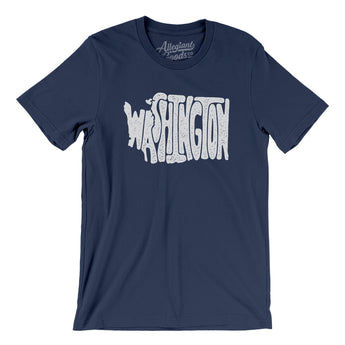 Washington State Shape Text Men/Unisex T-Shirt-Allegiant Goods Co. Vintage Sports Apparel