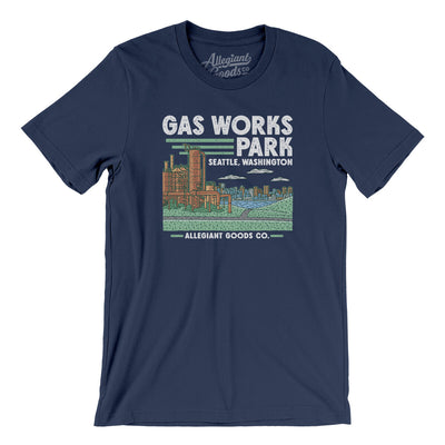 Gas Works Park Men/Unisex T-Shirt-Navy-Allegiant Goods Co. Vintage Sports Apparel