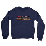 Albuquerque Mountain Sunset Midweight French Terry Crewneck Sweatshirt-Navy-Allegiant Goods Co. Vintage Sports Apparel