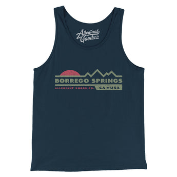 Borrego Springs Mountain Sunset Men/Unisex Tank Top-Navy-Allegiant Goods Co. Vintage Sports Apparel