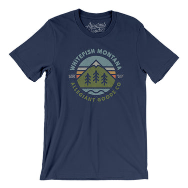 Whitefish Montana Retro Badge Men/Unisex T-Shirt-Navy-Allegiant Goods Co. Vintage Sports Apparel