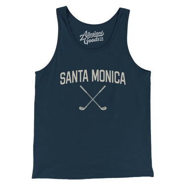 Santa Monica Golf Men/Unisex Tank Top-Navy-Allegiant Goods Co. Vintage Sports Apparel