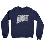 Connecticut State Shape Text Midweight French Terry Crewneck Sweatshirt-Allegiant Goods Co. Vintage Sports Apparel