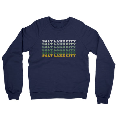 Salt Lake City Repeat Midweight French Terry Crewneck Sweatshirt-Navy-Allegiant Goods Co. Vintage Sports Apparel