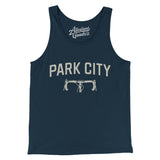 Park City Cycling Men/Unisex Tank Top-Navy-Allegiant Goods Co. Vintage Sports Apparel