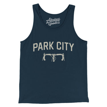 Park City Cycling Men/Unisex Tank Top-Navy-Allegiant Goods Co. Vintage Sports Apparel