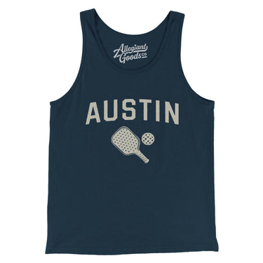 Austin Pickleball Men/Unisex Tank Top-Navy-Allegiant Goods Co. Vintage Sports Apparel