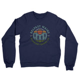 Belfast Maine Retro Badge Midweight French Terry Crewneck Sweatshirt-Navy-Allegiant Goods Co. Vintage Sports Apparel