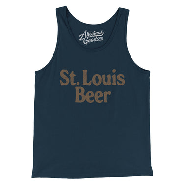 St. Louis Beer Men/Unisex Tank Top-Navy-Allegiant Goods Co. Vintage Sports Apparel