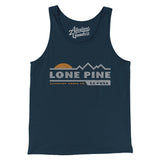 Lone Pine Mountain Sunset Men/Unisex Tank Top-Navy-Allegiant Goods Co. Vintage Sports Apparel
