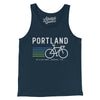 Portland Cycling Men/Unisex Tank Top-Navy-Allegiant Goods Co. Vintage Sports Apparel