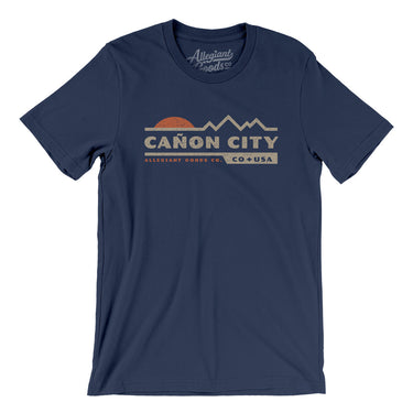 Cañon City Mountain Sunset Men/Unisex T-Shirt-Navy-Allegiant Goods Co. Vintage Sports Apparel