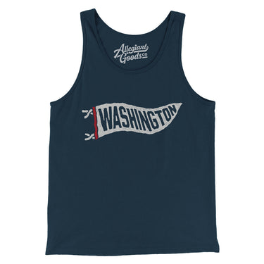 Washington Pennant Men/Unisex Tank Top-Navy-Allegiant Goods Co. Vintage Sports Apparel