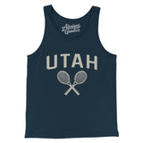 Utah Tennis Men/Unisex Tank Top-Navy-Allegiant Goods Co. Vintage Sports Apparel