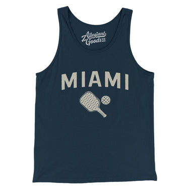 Miami Pickleball Men/Unisex Tank Top-Navy-Allegiant Goods Co. Vintage Sports Apparel