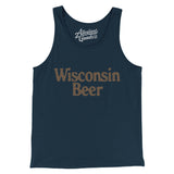 Wisconsin Beer Men/Unisex Tank Top-Navy-Allegiant Goods Co. Vintage Sports Apparel