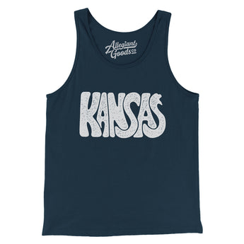 Kansas State Shape Text Men/Unisex Tank Top-Allegiant Goods Co. Vintage Sports Apparel