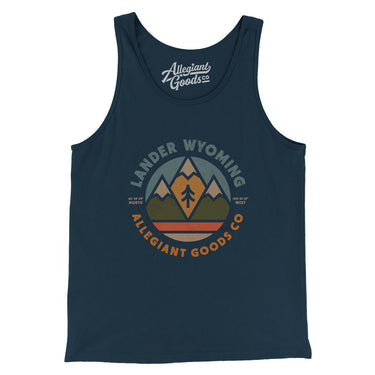 Lander Wyoming Retro Badge Men/Unisex Tank Top-Allegiant Goods Co. Vintage Sports Apparel