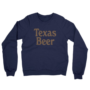 Texas Beer Midweight French Terry Crewneck Sweatshirt-Navy-Allegiant Goods Co. Vintage Sports Apparel