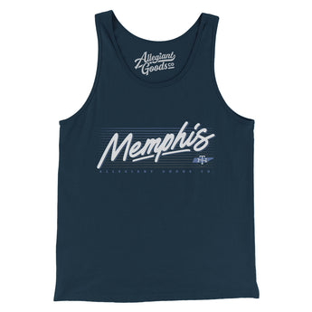 Memphis Retro Men/Unisex Tank Top-Navy-Allegiant Goods Co. Vintage Sports Apparel