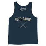 North Dakota Golf Men/Unisex Tank Top-Navy-Allegiant Goods Co. Vintage Sports Apparel