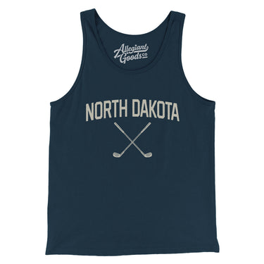 North Dakota Golf Men/Unisex Tank Top-Navy-Allegiant Goods Co. Vintage Sports Apparel