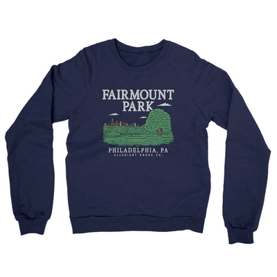 Fairmount Park Midweight French Terry Crewneck Sweatshirt-Navy-Allegiant Goods Co. Vintage Sports Apparel