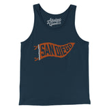 San Diego Pennant Men/Unisex Tank Top-Allegiant Goods Co. Vintage Sports Apparel