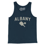 Albany Pickleball Men/Unisex Tank Top-Navy-Allegiant Goods Co. Vintage Sports Apparel