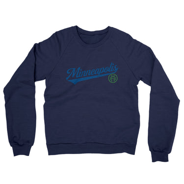 Minneapolis Vintage Script Midweight French Terry Crewneck Sweatshirt-Allegiant Goods Co. Vintage Sports Apparel