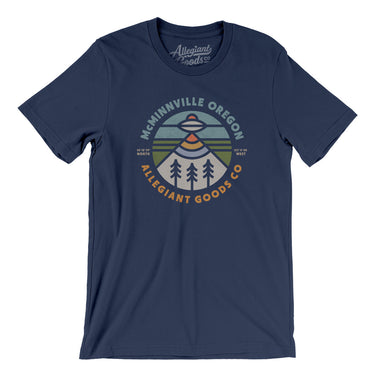 Mcminnville Oregon Retro Badge Men/Unisex T-Shirt-Navy-Allegiant Goods Co. Vintage Sports Apparel