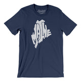 Maine State Shape Text Men/Unisex T-Shirt-Allegiant Goods Co. Vintage Sports Apparel